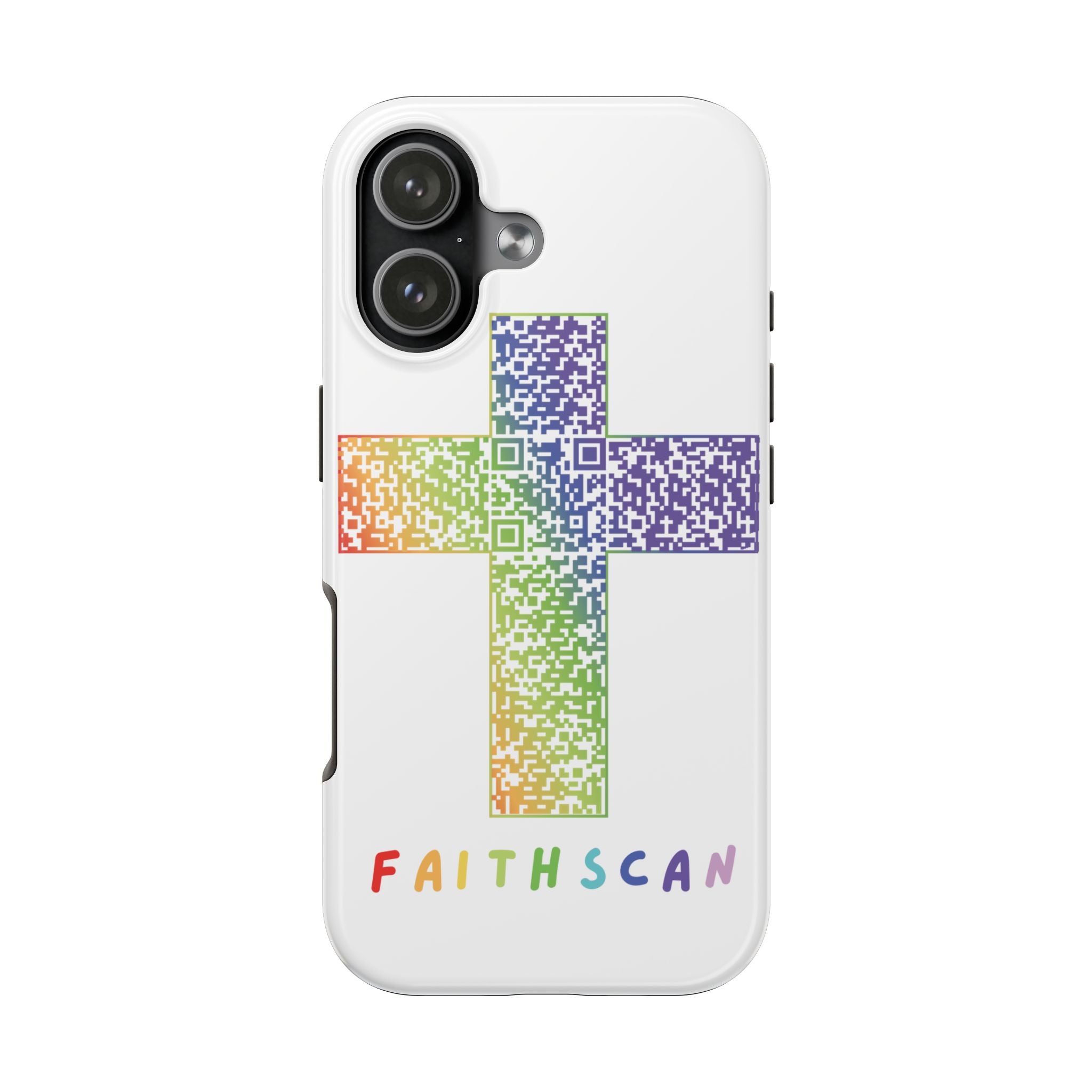 White/Rainbow Faithscan Phone Case